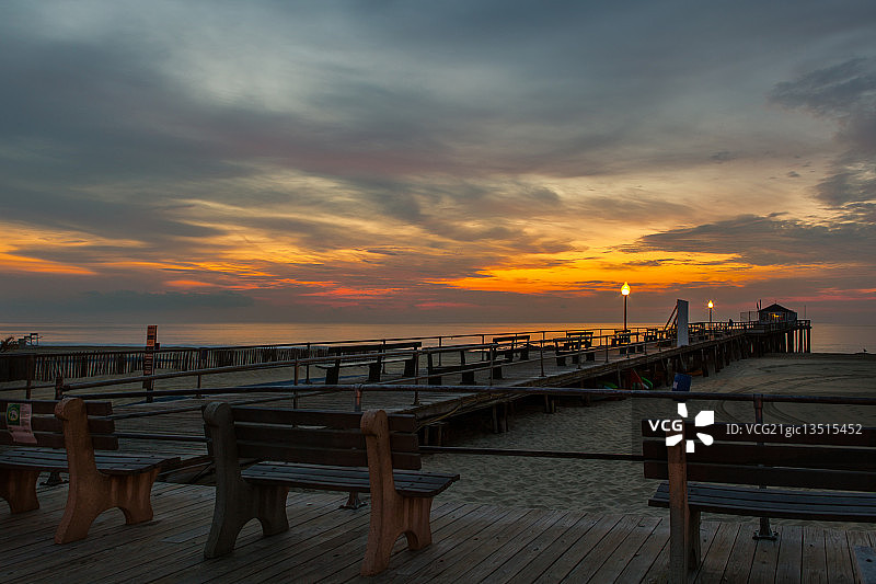 新泽西州海洋格罗夫码头的清晨图片素材