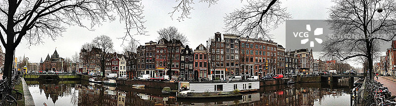 阿姆斯特丹风景如画的运河街图片素材