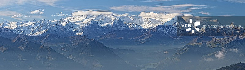 瑞士阿尔卑斯山全景图片素材