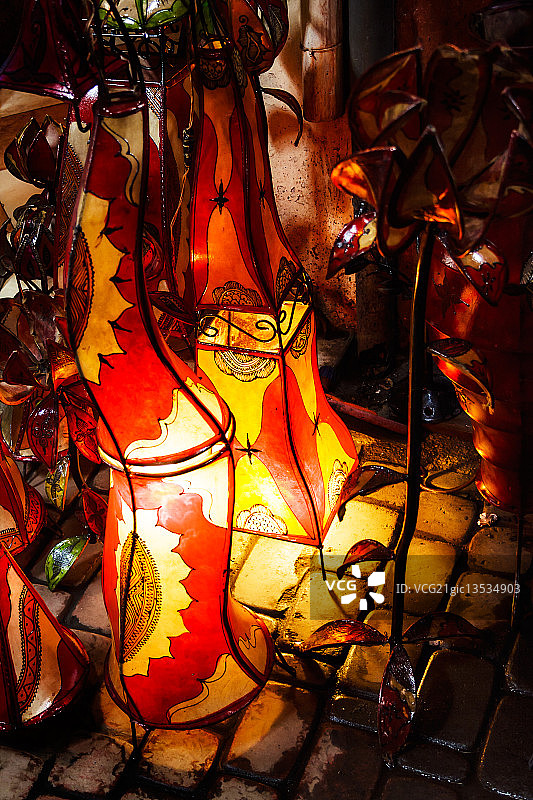 摩洛哥马拉喀什指甲花灯图片素材