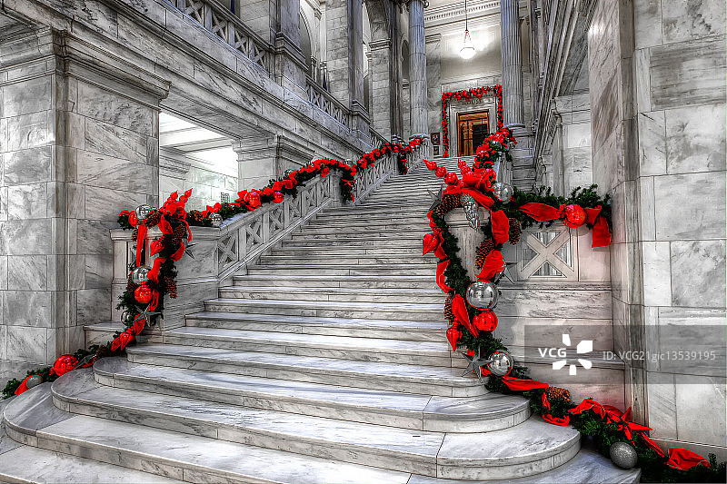 节日装饰 - 阿肯色州议会大厦图片素材