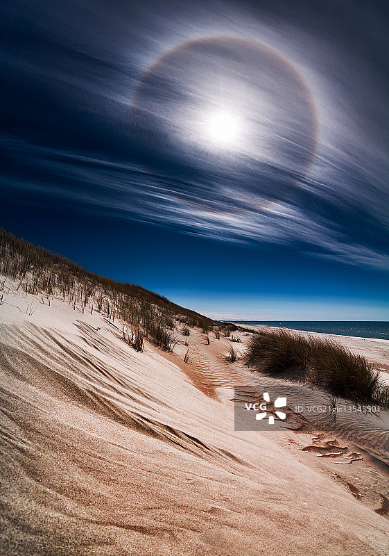 库罗尼亚沙嘴的日晕图片素材