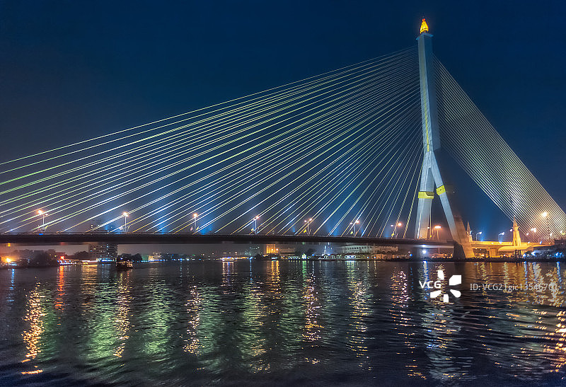 泰国曼谷：湄南河与拉玛八世桥图片素材