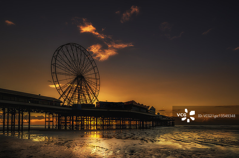 布莱克浦日落图片素材