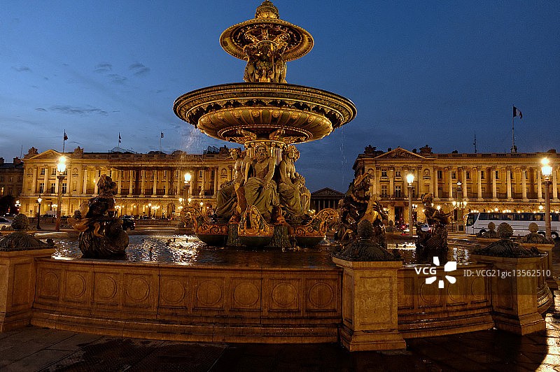 巴黎协和广场喷泉图片素材