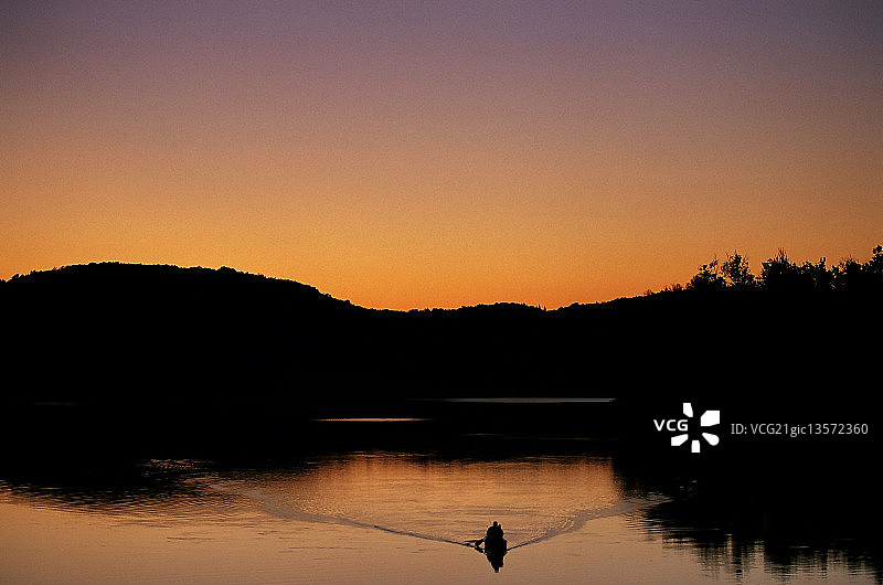 箭头湖的黄昏图片素材