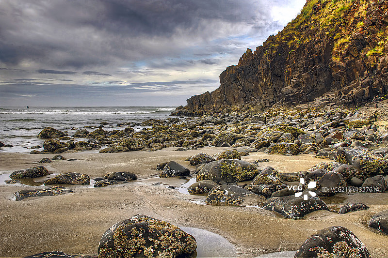 俄勒冈州埃科拉州立公园的印度海滩图片素材