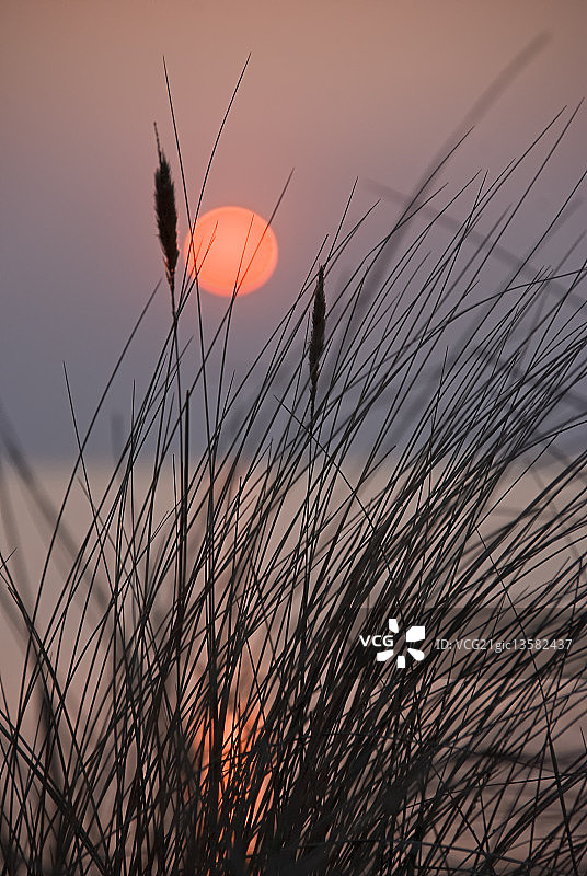 希登塞岛日落图片素材