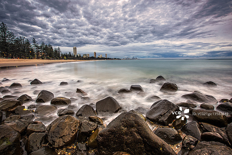 伯利海滩的第一缕阳光图片素材