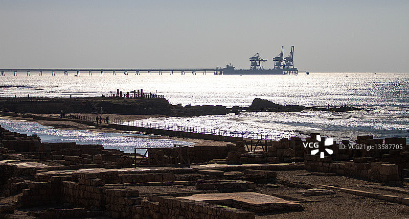冬季风暴后的凯撒利亚图片素材