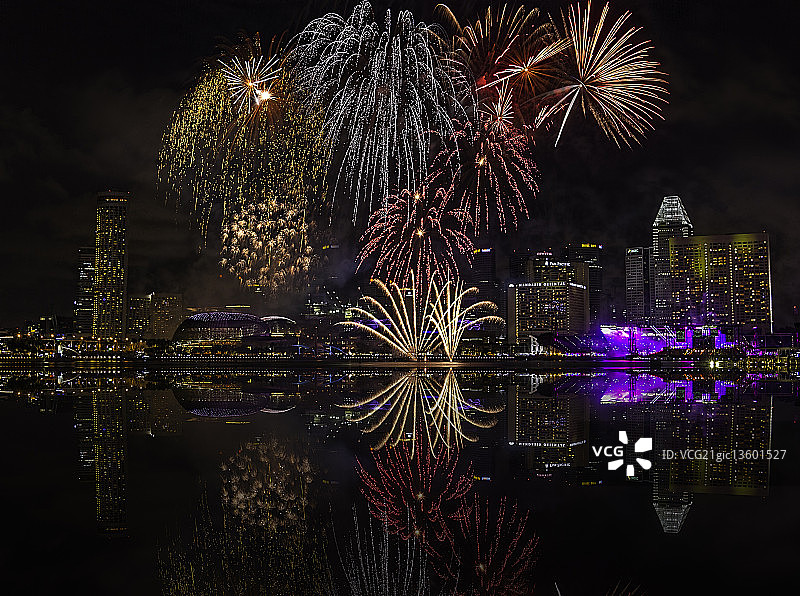 新加坡城市烟花图片素材