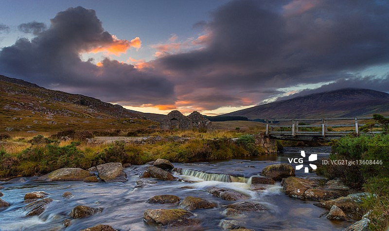 威克洛山脉日落图片素材