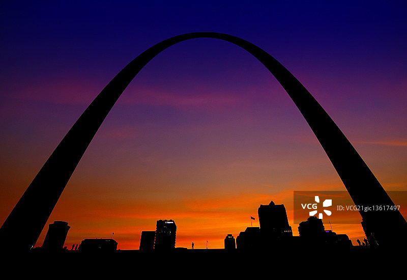 圣路易斯拱门日落图片素材