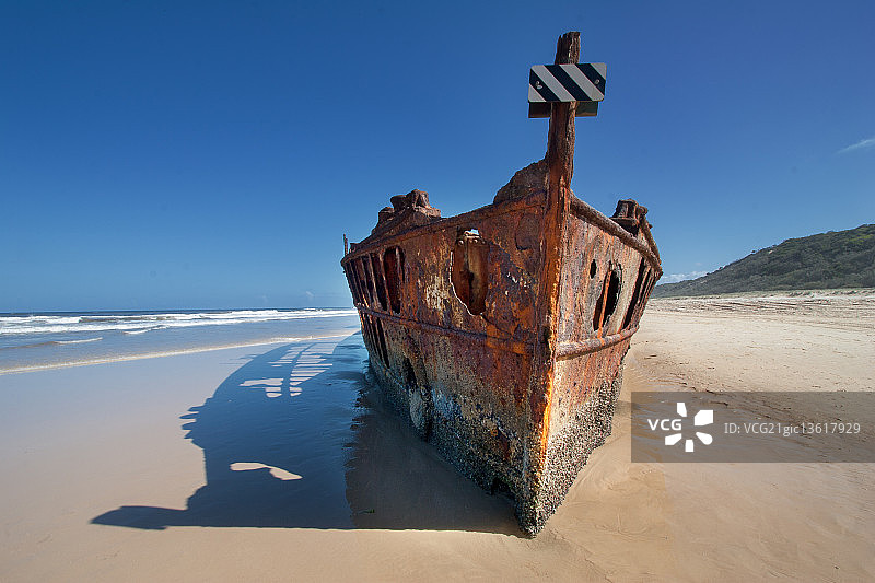SS马赫诺号残骸 - 澳大利亚弗雷泽岛图片素材