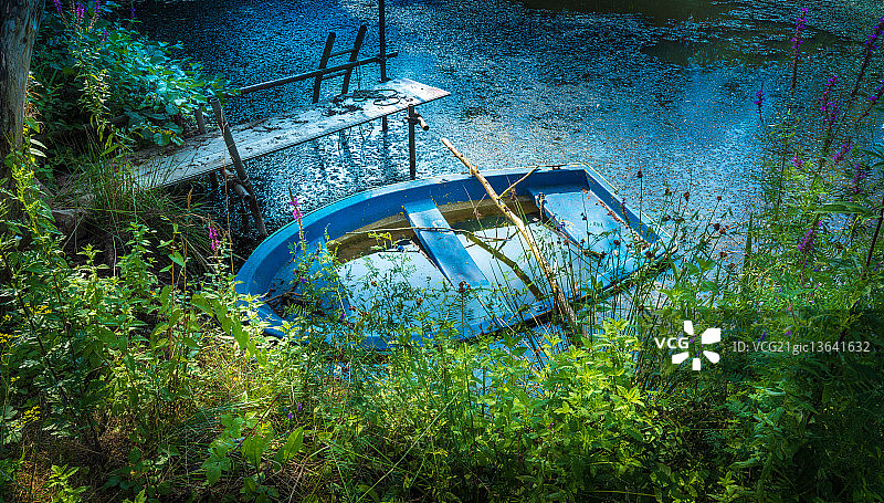 蓝色潜水艇图片素材