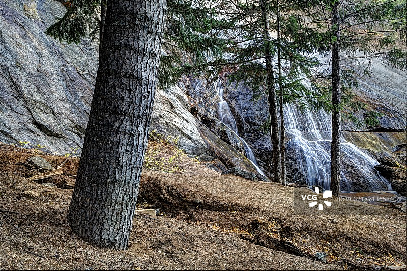 科罗拉多州夏延峡谷的银瀑布图片素材