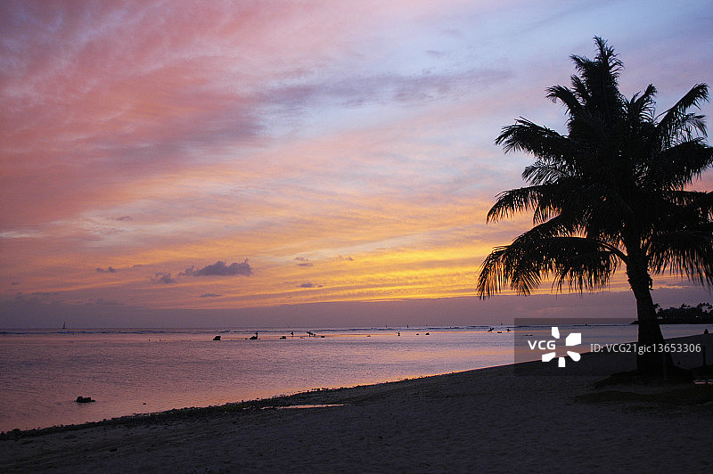 威基基日落图片素材