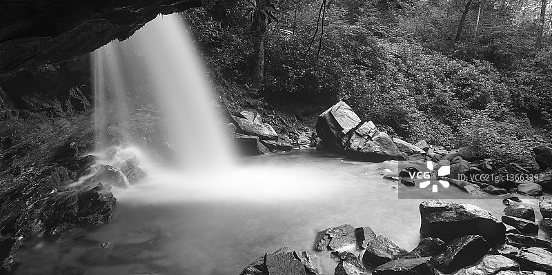 石窟瀑布图片素材