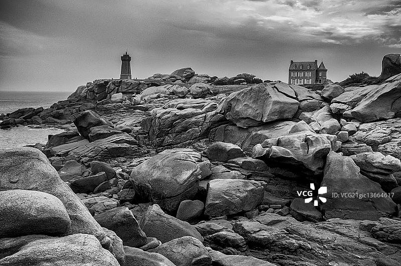 布列塔尼的普卢马纳克灯塔图片素材