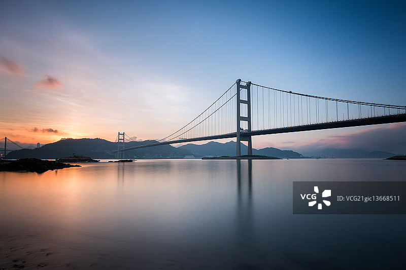 青马大桥日出图片素材