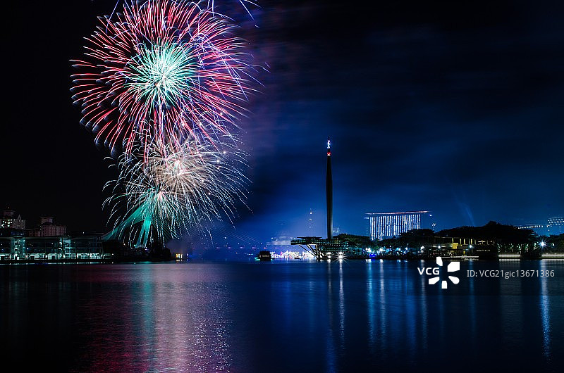 布城烟花表演图片素材