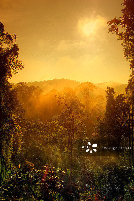 老挝阿速坡省农法湖附近风光图片素材