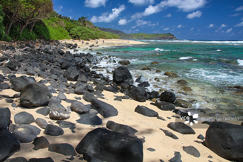 怀阿卡鲁阿海滩，可爱岛，夏威夷图片素材