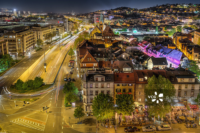 斯图加特城市夜景 II图片素材