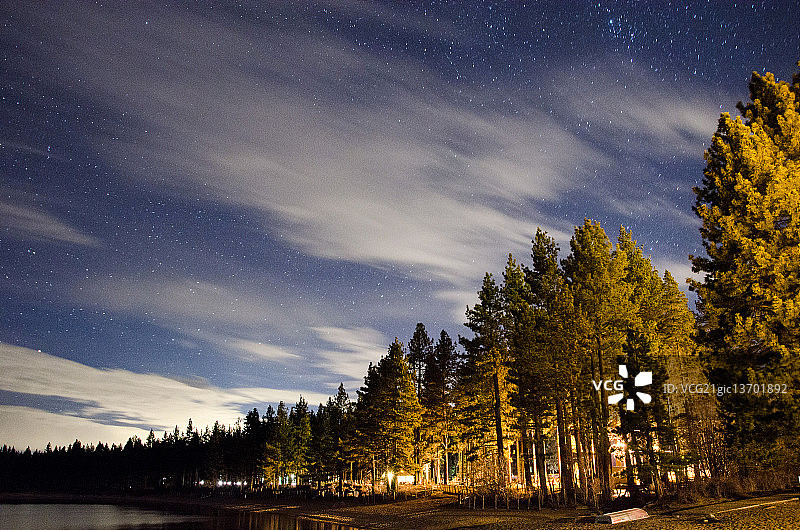 太浩湖日落之后图片素材