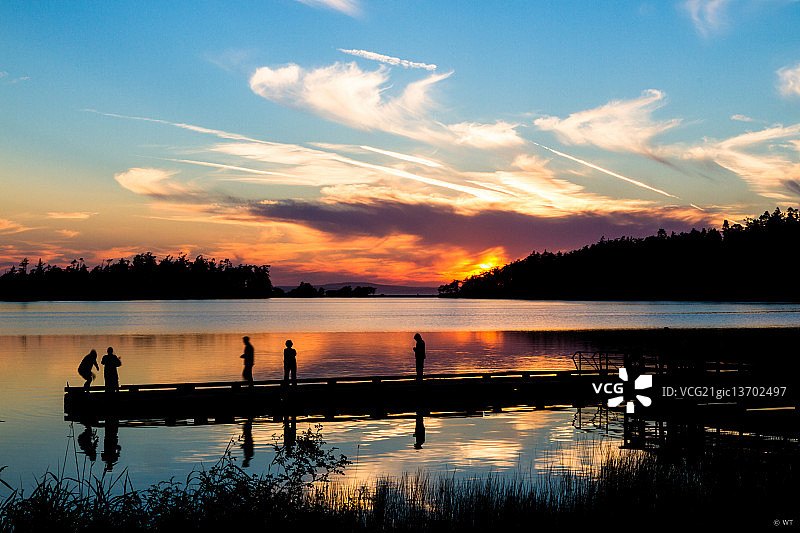 欺骗通道州立公园的日落图片素材