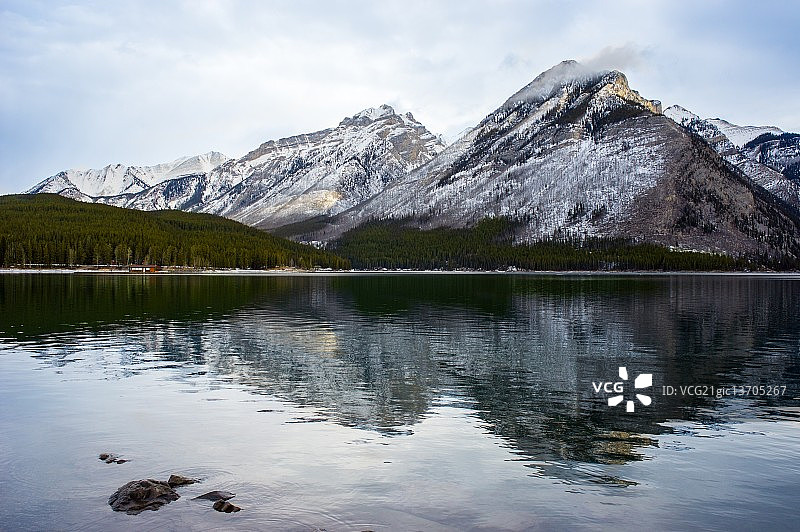 冬季的明尼万卡湖色彩图片素材