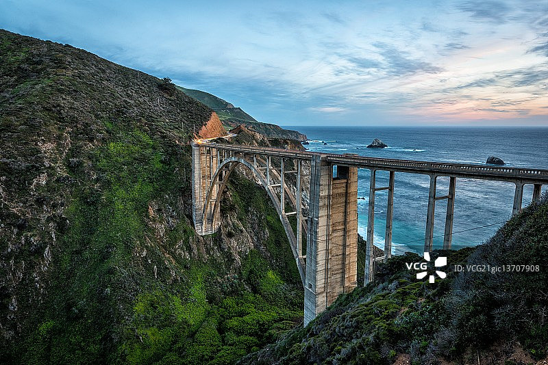 加州大瑟尔的比克斯比大桥图片素材