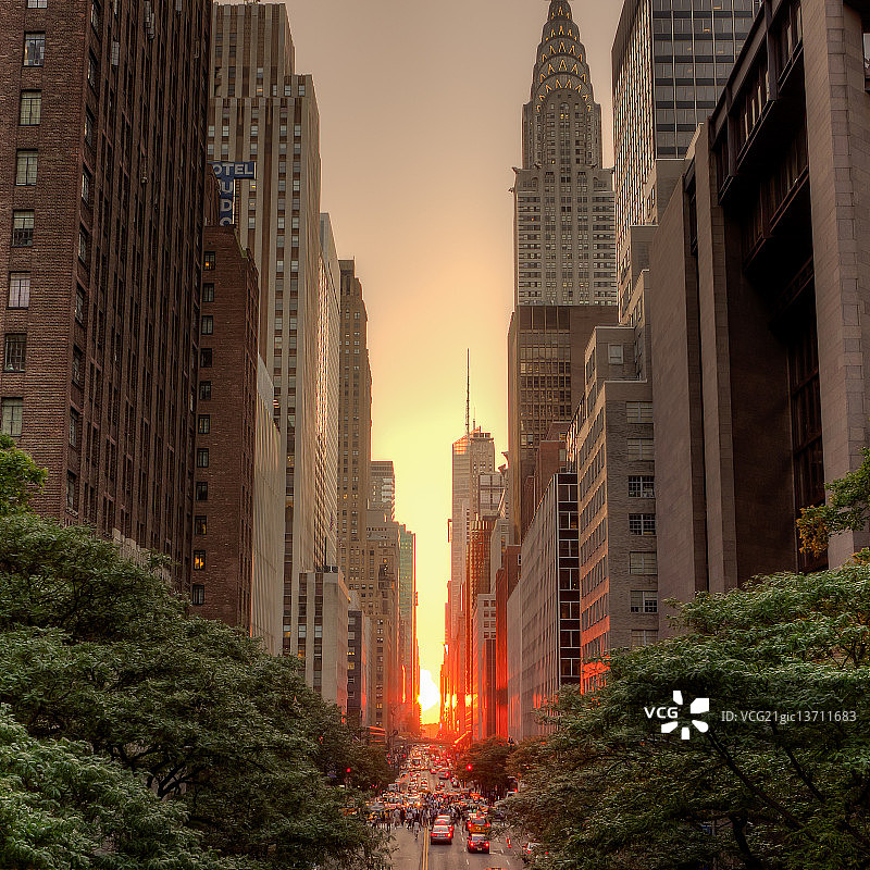 2011年7月曼哈顿悬日图片素材