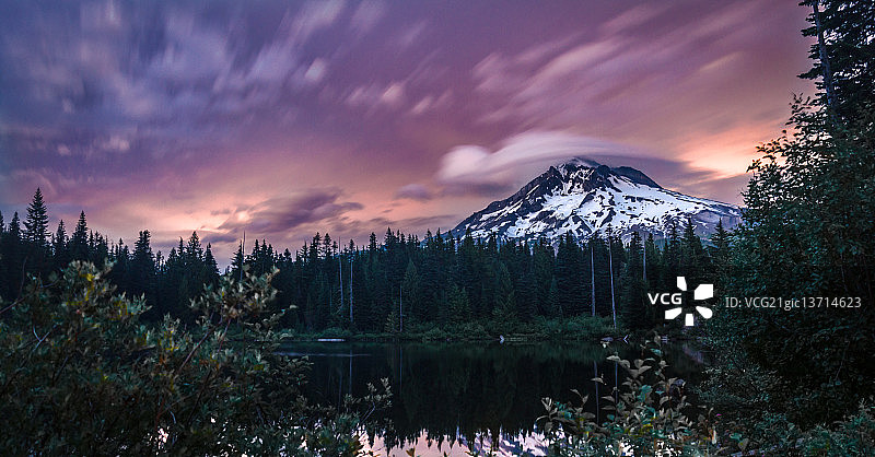 胡德山的日落图片素材