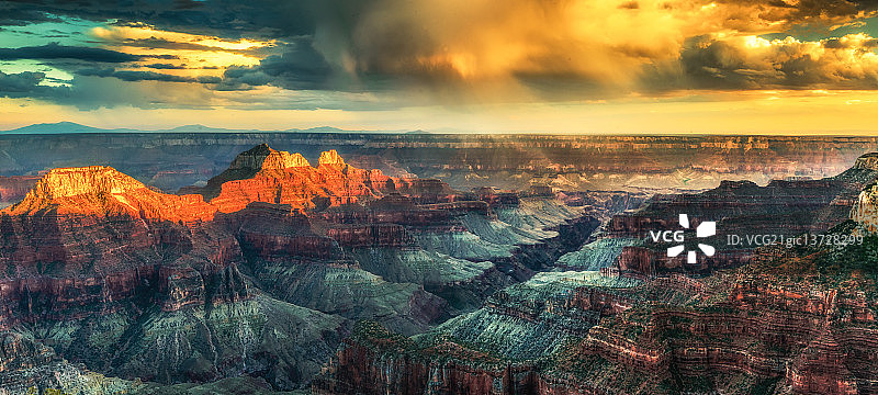 大峡谷明亮天使点的日落图片素材