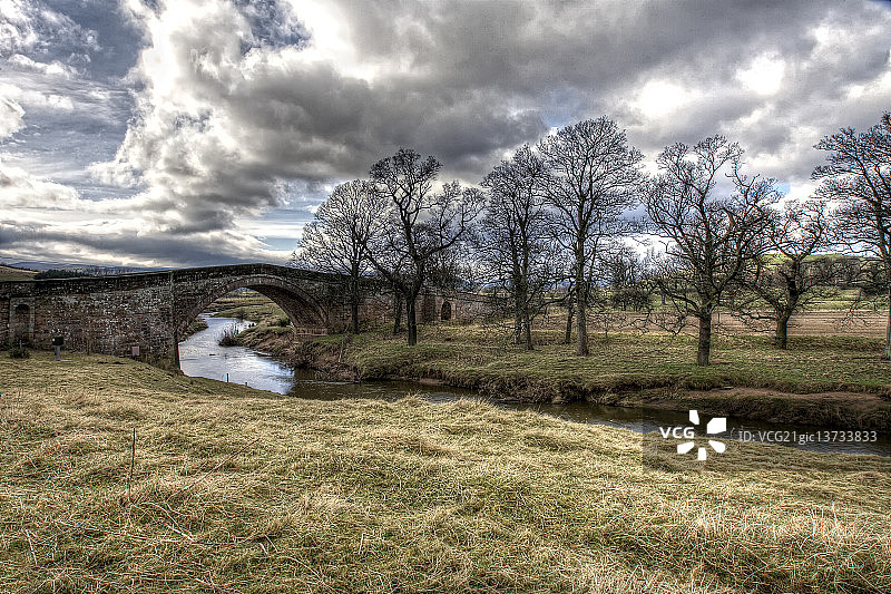 B6348伍勒诺森伯兰郡的威特伍德桥图片素材