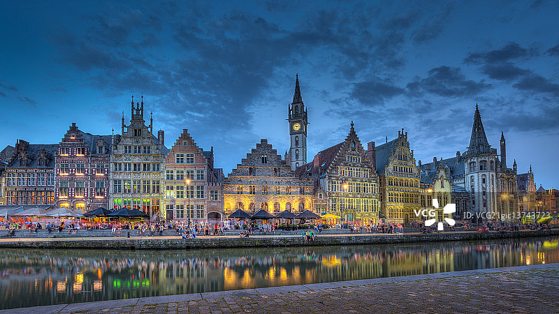 根特黄昏景色图片素材