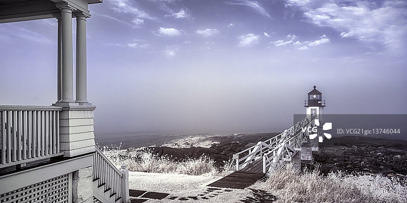 马歇尔角灯塔红外图像图片素材