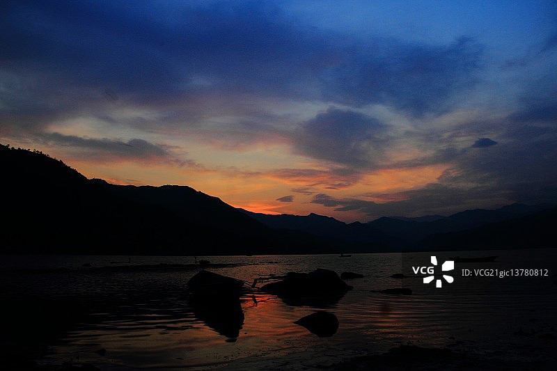费瓦湖，博克拉图片素材