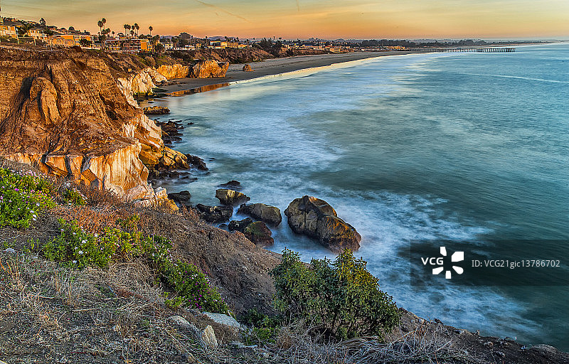 皮斯莫海滩海岸线图片素材