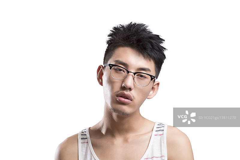 Portrait of young man depressed图片素材