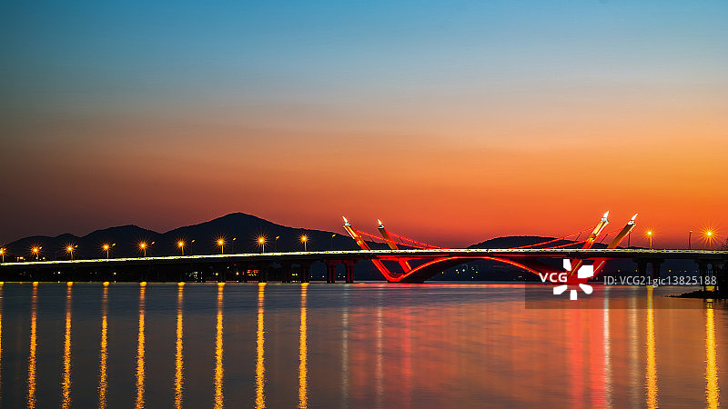 蠡湖大桥夜景图片素材