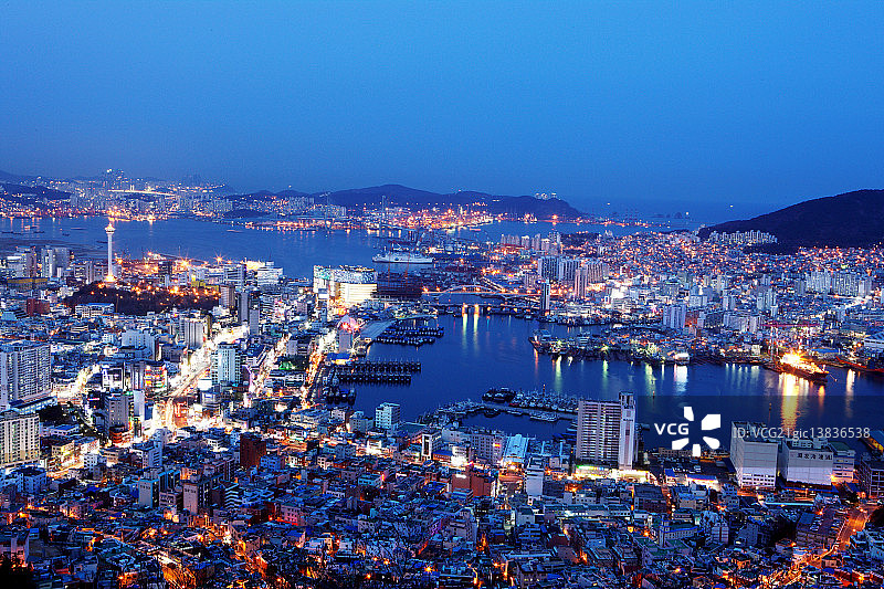 釜山港夜景图片素材