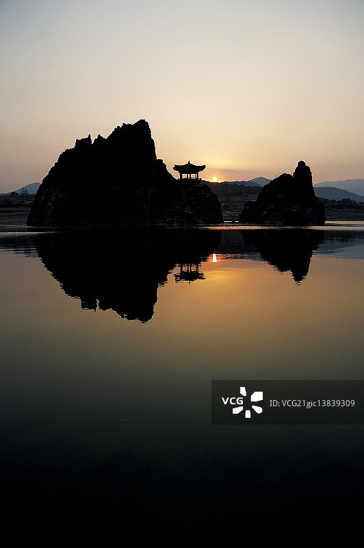 丹阳郡岛潭三峰，忠清北道图片素材