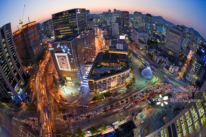明洞夜景图片素材