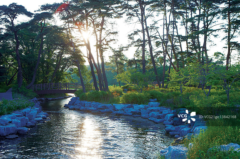 韩国江原道江陵镜浦海滩图片素材