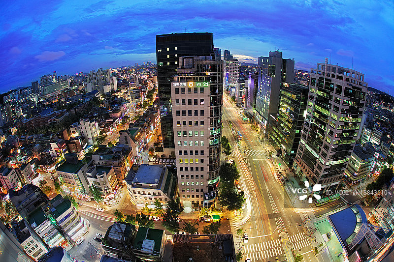 首尔弘益大学夜景图片素材