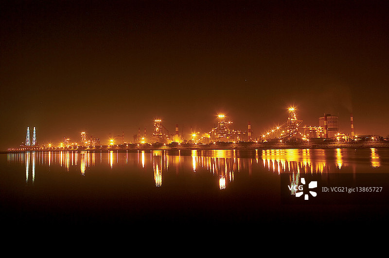 韩国庆尚北道浦项市夜景图片素材