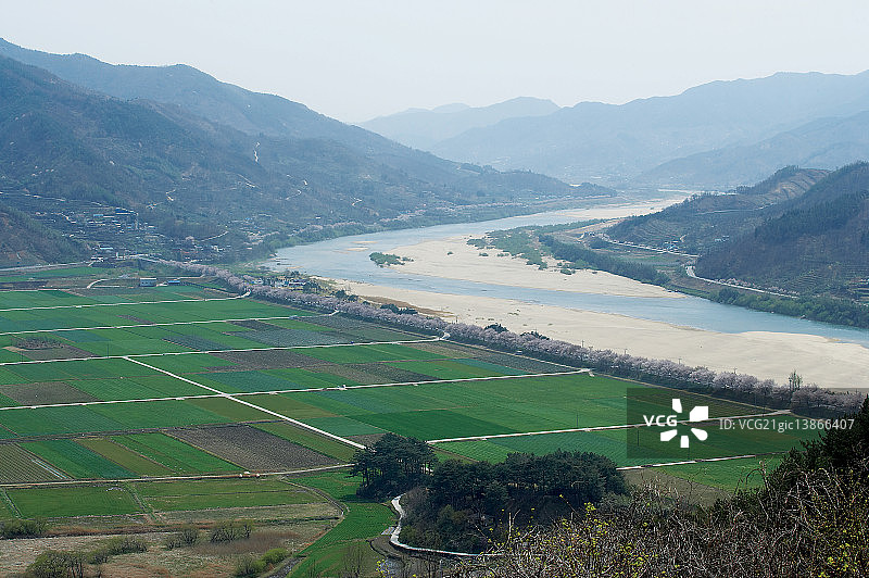 庆尚南道河东郡坪沙里稻田图片素材