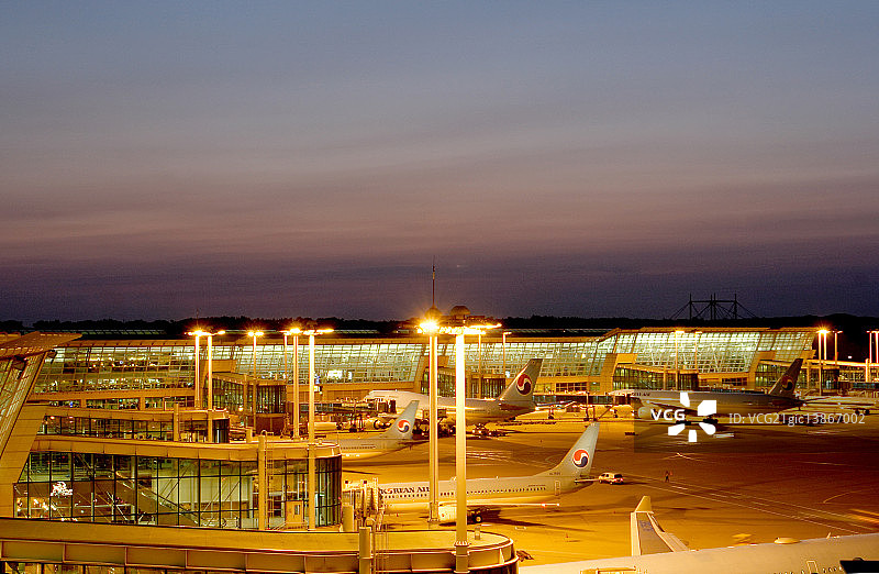 仁川国际机场夜景图片素材